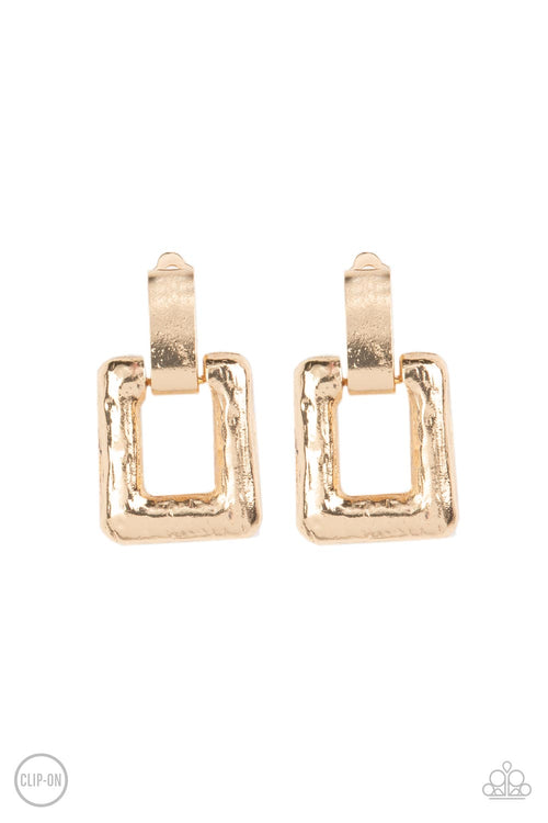 15 Minutes of FRAME - Gold- Clip-Ons-Paparazzi Accessories