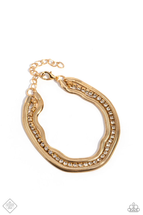 A SQUARE Treasure - Gold-Paparazzi Accessories